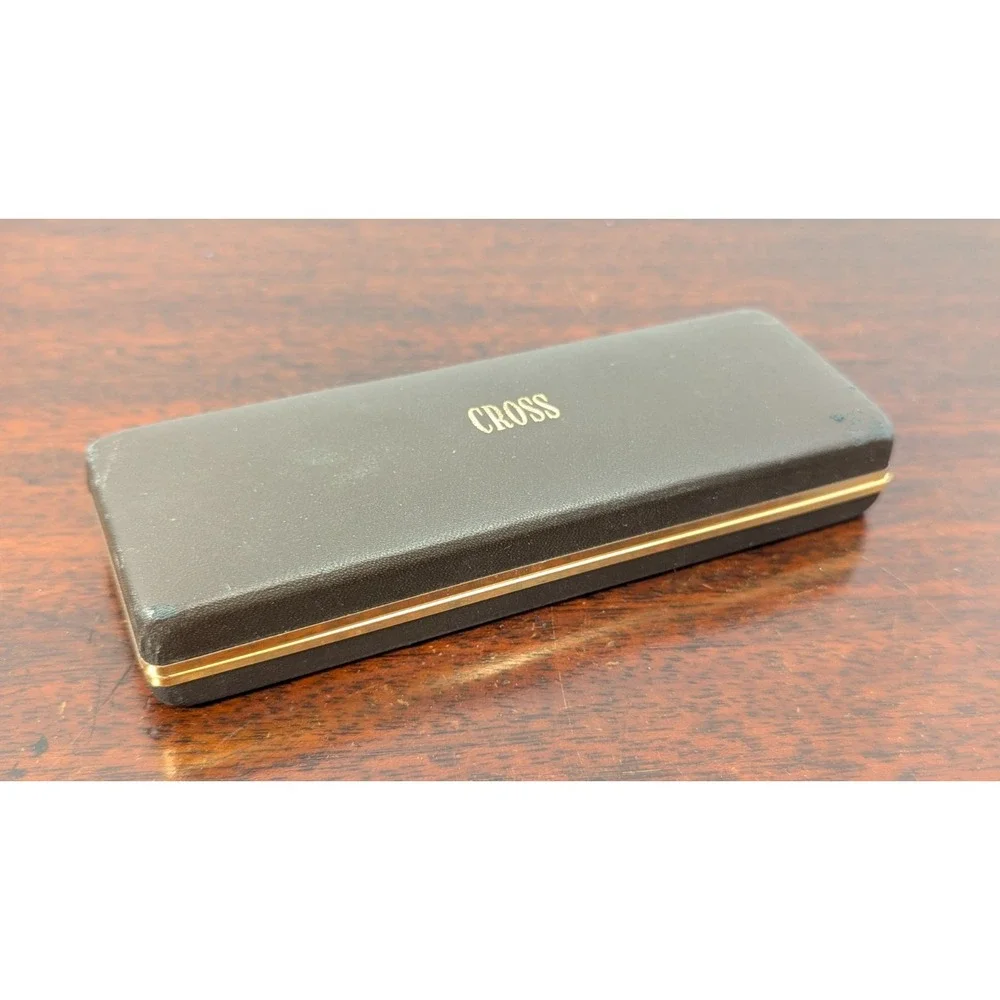 Vintage Cross Selectip Pen Case Brown Gold Trim Empty Gift Box 6.25x2.5